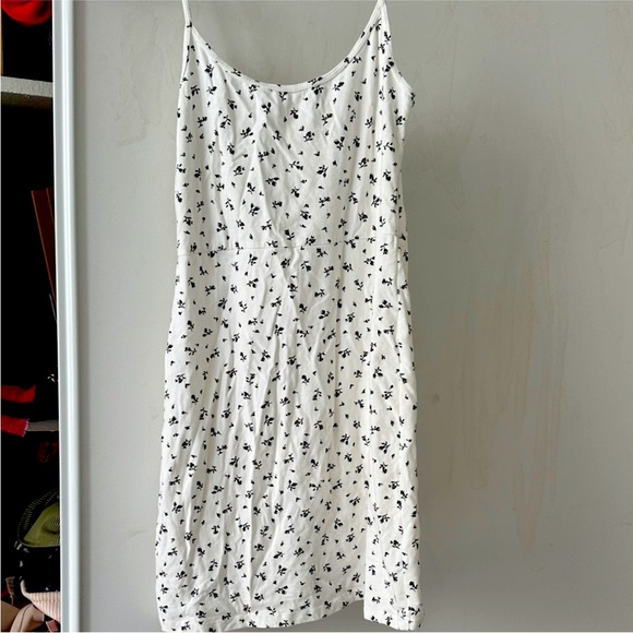 Brandy Melville Dresses & Skirts - Brandy Melville White Dress with Black Floral Pattern